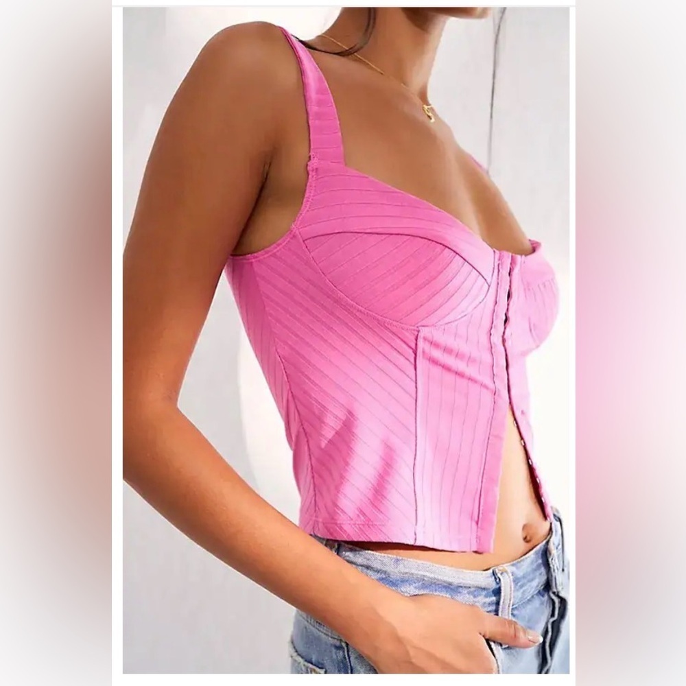 Free People corset style top in pink - Picture 1 of 5